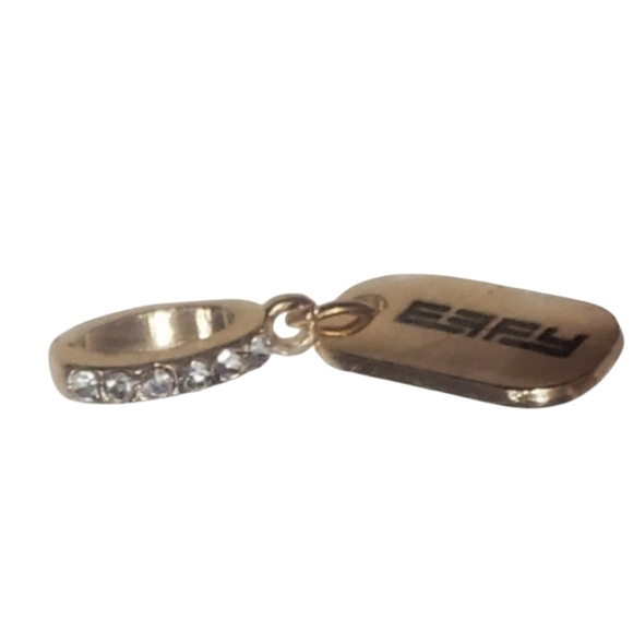 EFFY tag charm with rhinestones, goldtone. - Picture 8 of 8